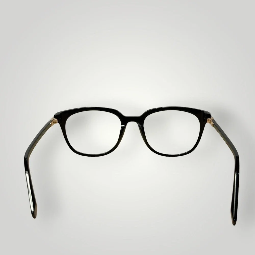 Warby Parker Maeve 7100 Black Square Eyeglasses Gold Accents Italy 51-19-135